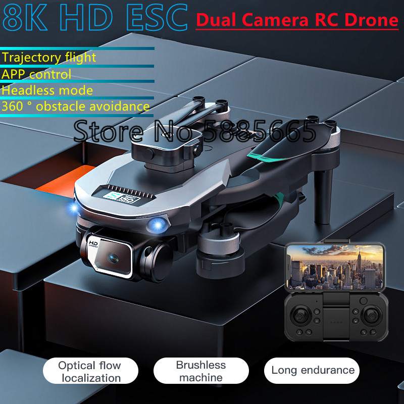 WIFI FPV 8K HD ESC Dual Camera - огляд і ціна Fpv Brushless Rc Drone 4K